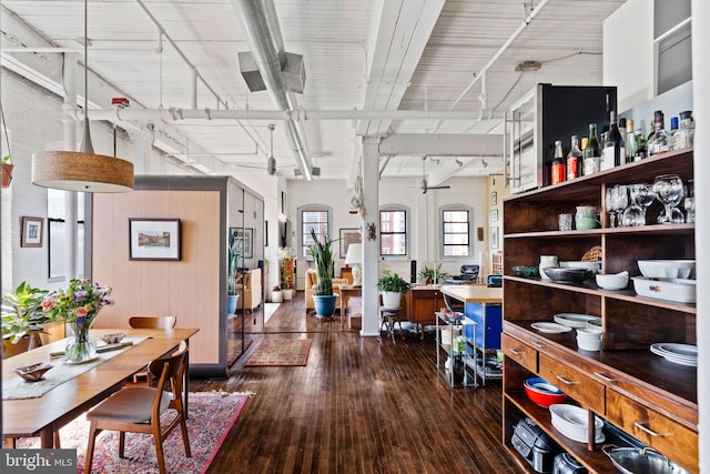 interior space featuring dark hardwood / wood-style floors