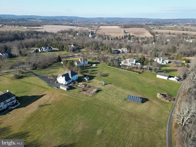 aerial view with a rural view