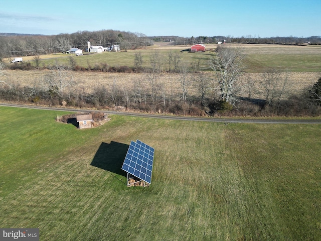 drone / aerial view with a rural view