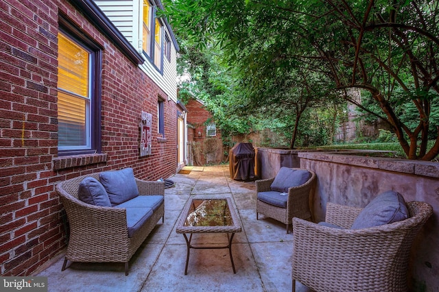 view of patio with an outdoor hangout area