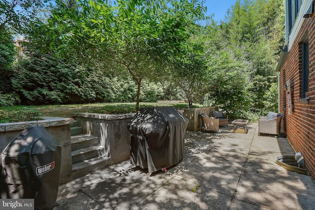 view of patio with area for grilling