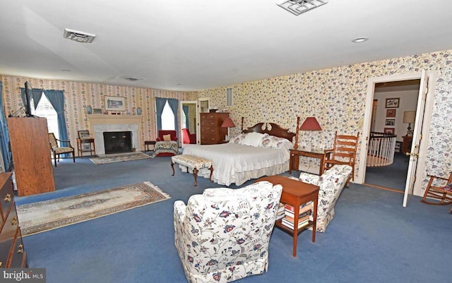 bedroom featuring carpet flooring