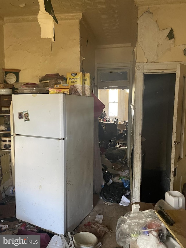 kitchen with white refrigerator