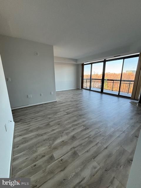 empty room featuring wood-type flooring