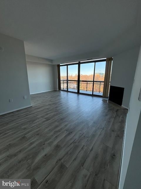 unfurnished room featuring dark wood-type flooring