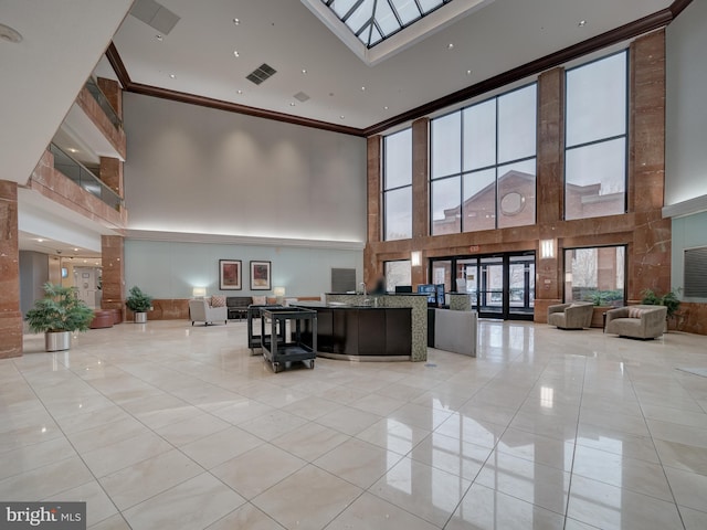 2230 George C Marshall Dr Unit 1127, Falls Church, VA 22043 - building lobby featuring a high ceiling and ornamental molding