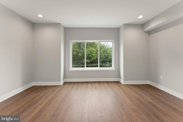 empty room featuring wood-type flooring