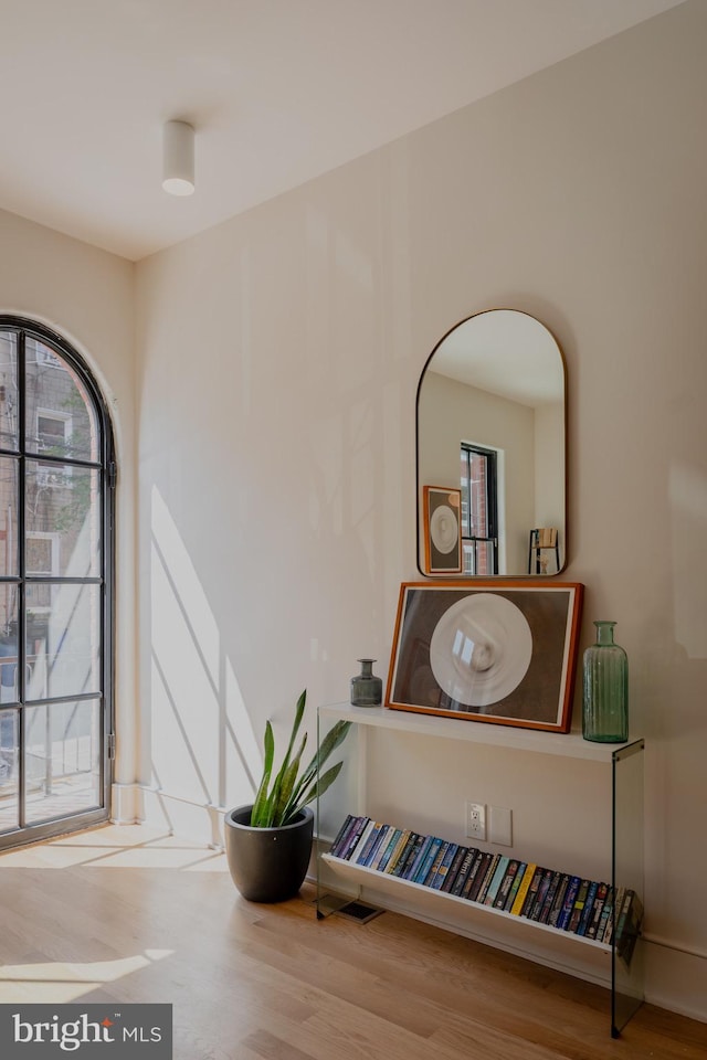 interior space featuring wood-type flooring