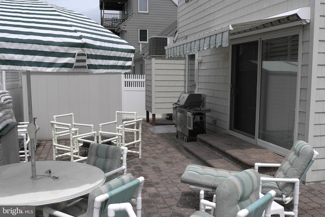 view of patio / terrace with a grill