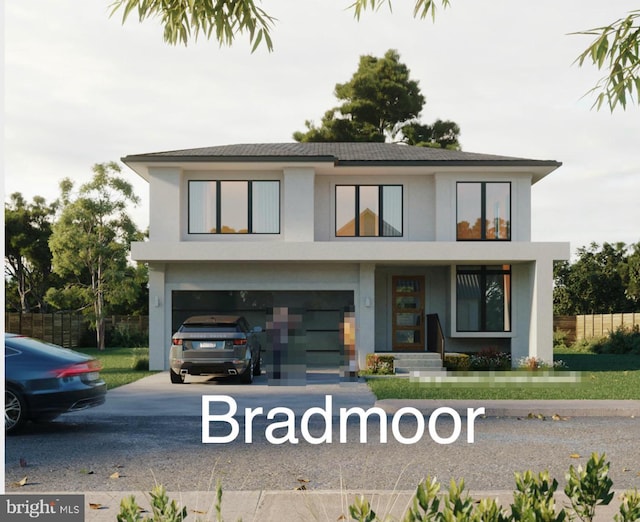 view of front of house with a garage