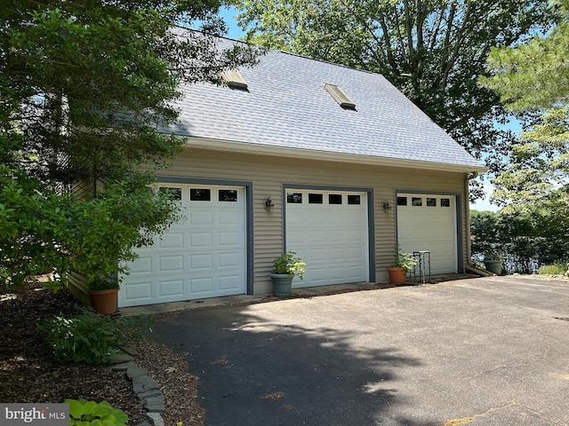 view of garage