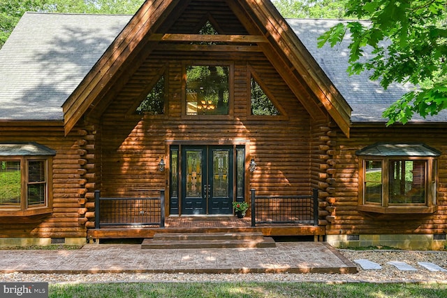 rear view of house with french doors