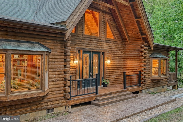 exterior space with covered porch