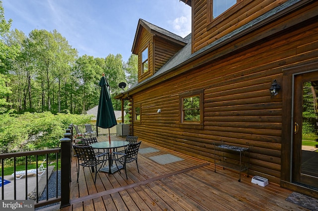 view of wooden deck