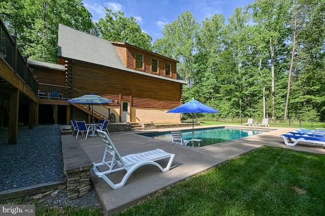 view of pool with a patio