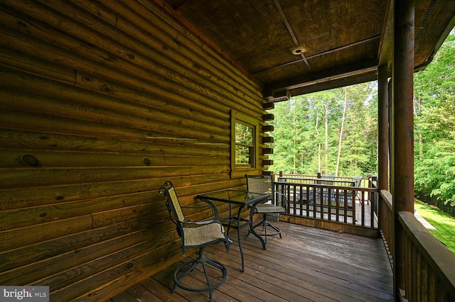 deck featuring covered porch