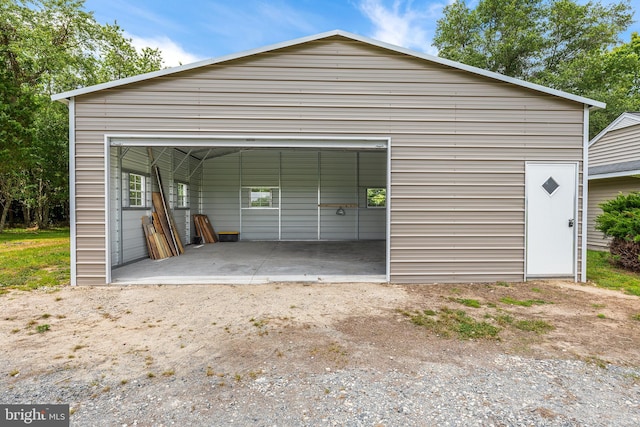 view of garage