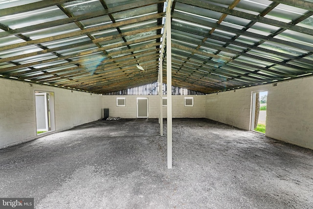 garage with central AC unit