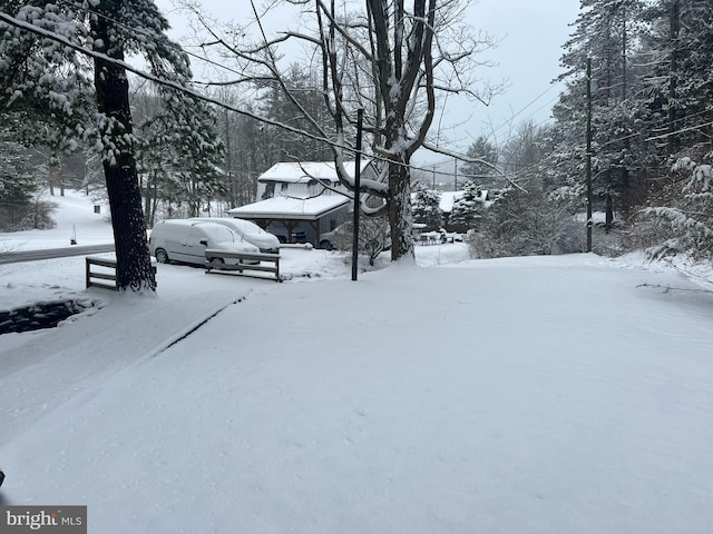 view of snowy yard