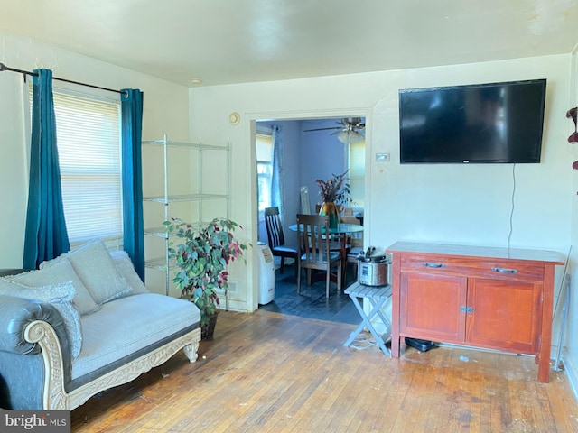 living room with light wood-style floors