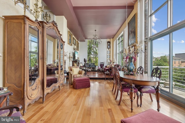 interior space with a notable chandelier