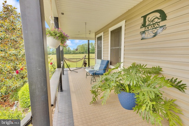 exterior space featuring covered porch