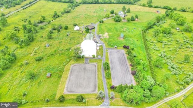 drone / aerial view featuring a rural view