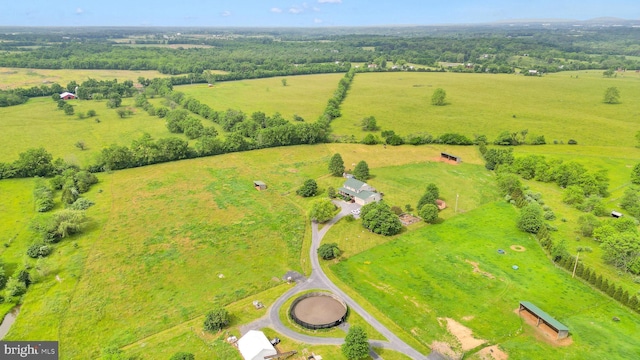 bird's eye view with a rural view