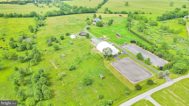 aerial view featuring a rural view