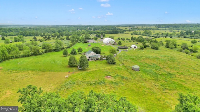 bird's eye view with a rural view