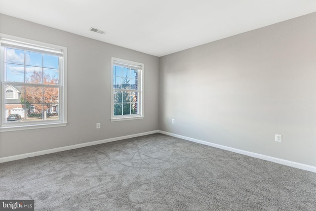 carpeted empty room featuring plenty of natural light