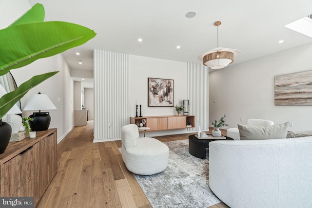 living room featuring light hardwood / wood-style floors