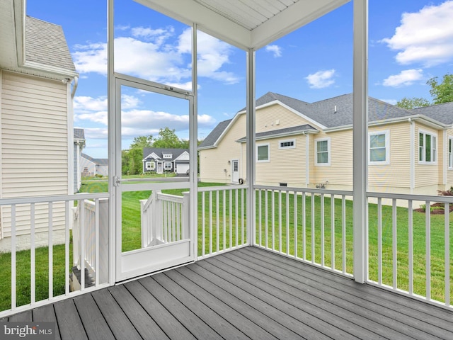 view of unfurnished sunroom