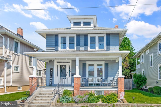 view of front of home with covered porch