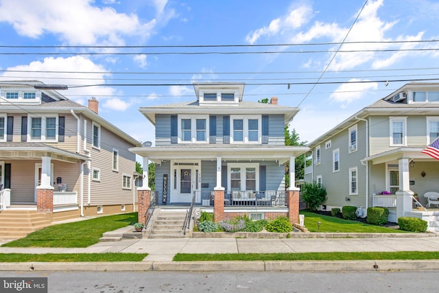 view of front of property with covered porch