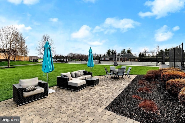 view of patio with outdoor lounge area