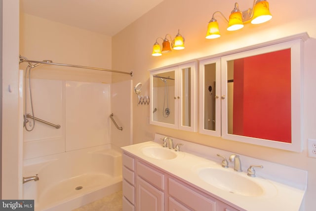 bathroom featuring double sink vanity