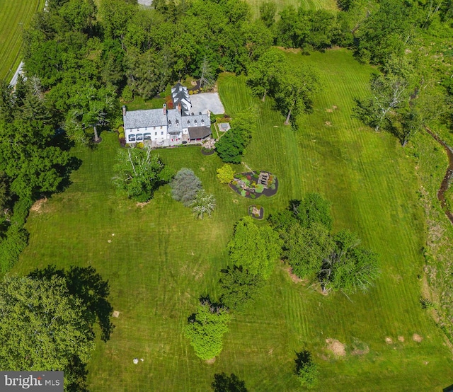 bird's eye view with a rural view