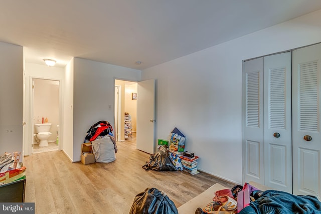 recreation room featuring light hardwood / wood-style floors