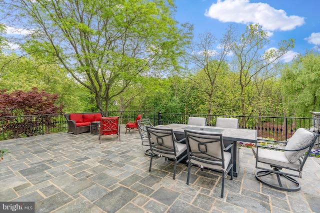 view of patio with outdoor lounge area