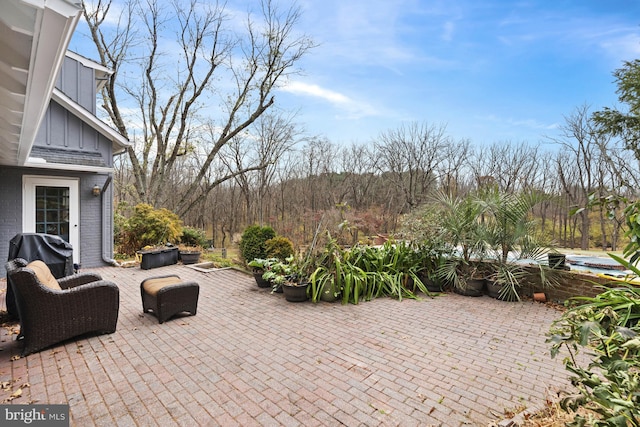 view of patio with grilling area