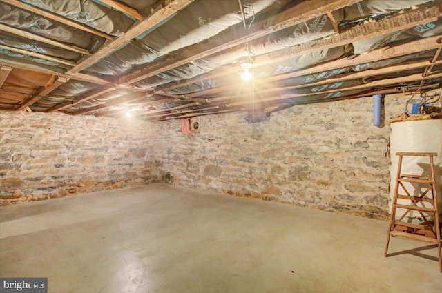 view of unfinished below grade area