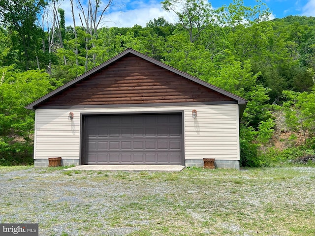 view of garage