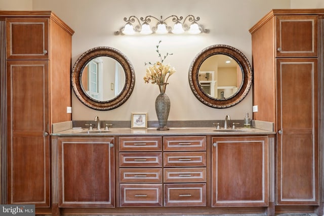 bathroom featuring double vanity