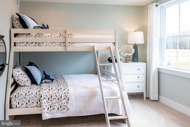 bedroom featuring carpet and multiple windows