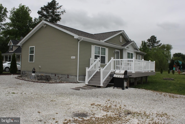 view of front of home featuring a deck