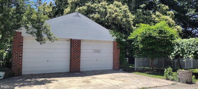 view of garage