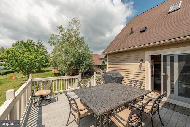 deck with area for grilling