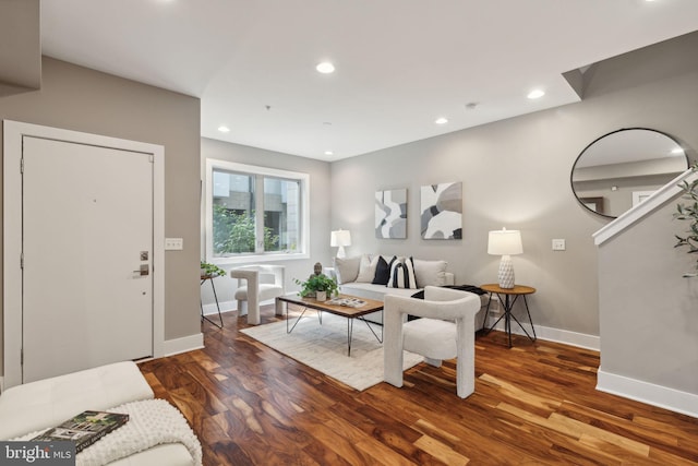 living room featuring hardwood / wood-style floors