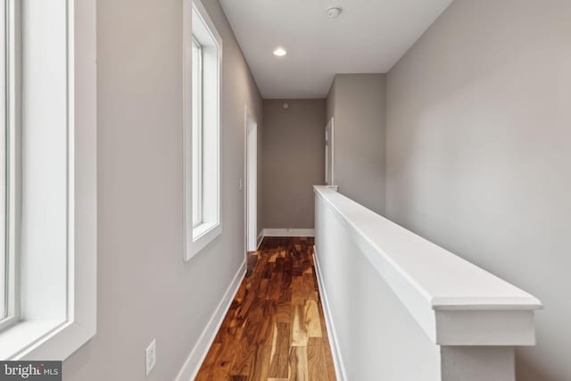 hall featuring dark hardwood / wood-style floors